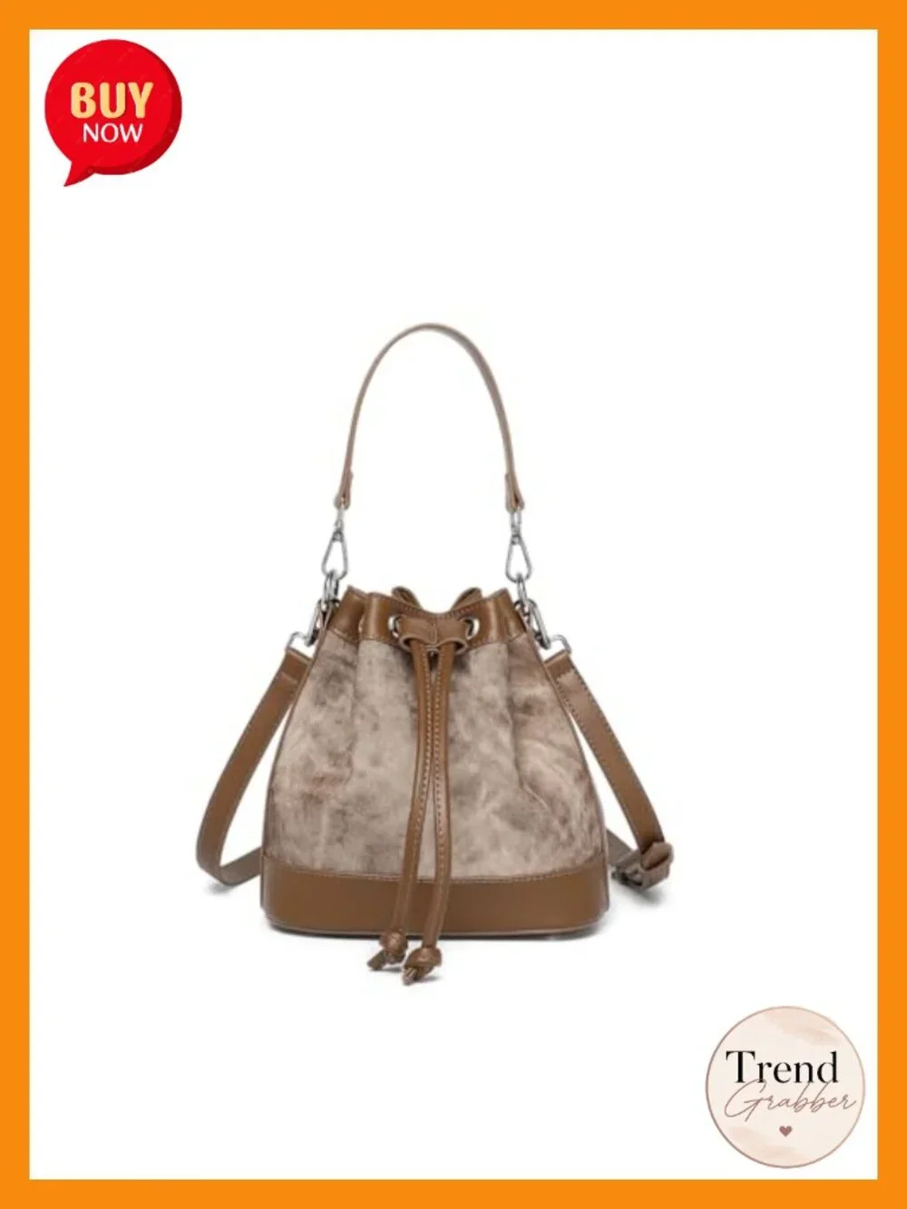 Denim Crossbody Bag for Women - Stylish Bucket Handbag - Lightweight and